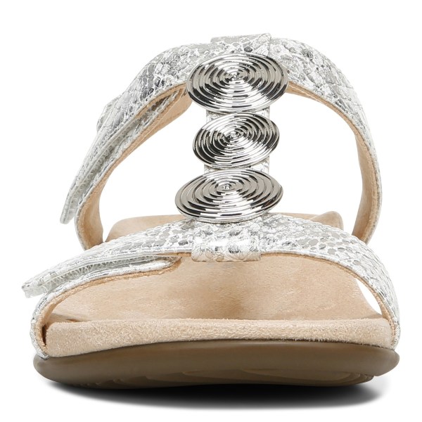 Vionic Sandals Ireland - Farra Sandal White Metal - Womens Shoes Ireland | KJOQA-9561